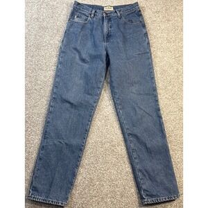 L.L.Bean Natural Fit Jeans Men 31x32 Blue Plaid Lined Denim